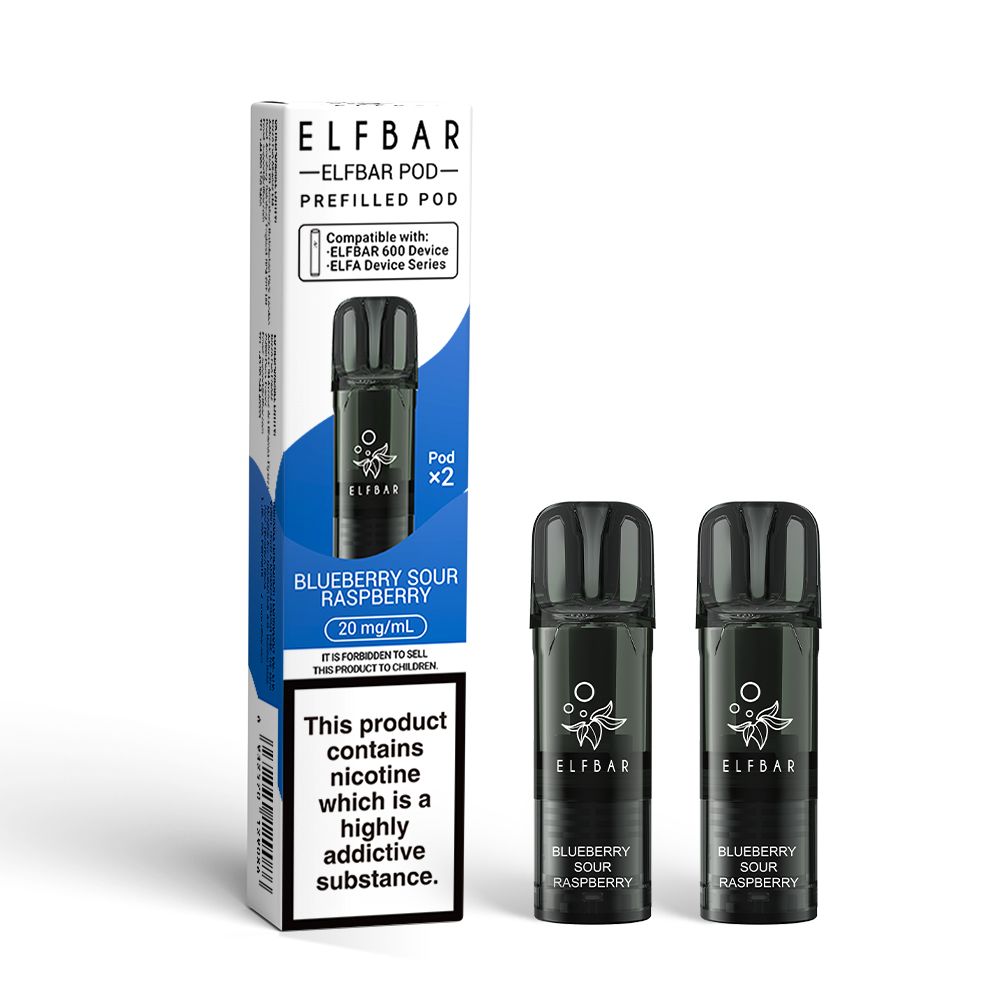ELFBAR 600 Prefilled Replacement Pods - 20mg Nic ( Pack of 2 )