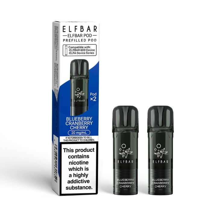 ELFBAR 600 Prefilled Replacement Pods - 20mg Nic ( Pack of 2 )