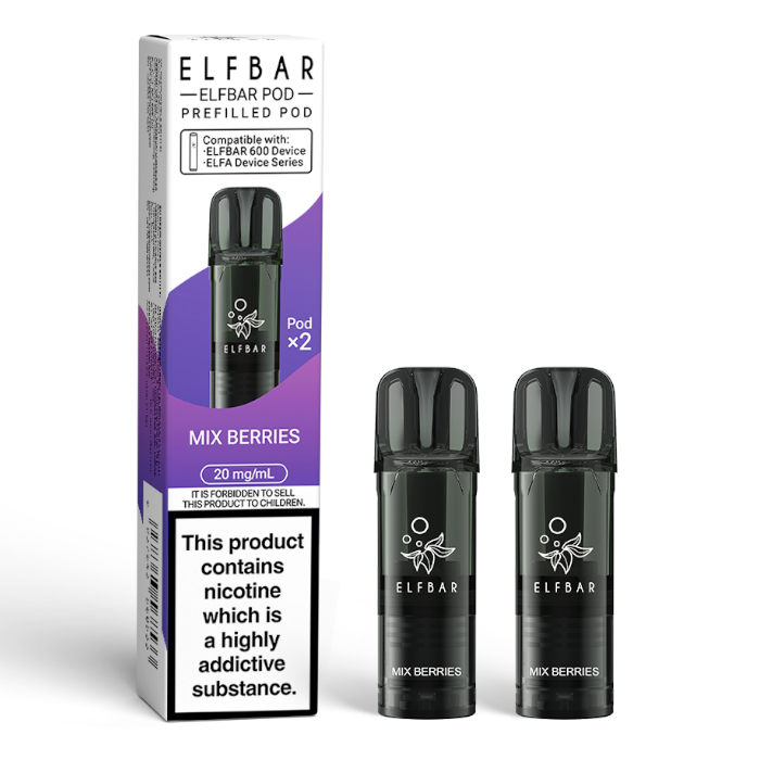 ELFBAR 600 Prefilled Replacement Pods - 20mg Nic ( Pack of 2 )