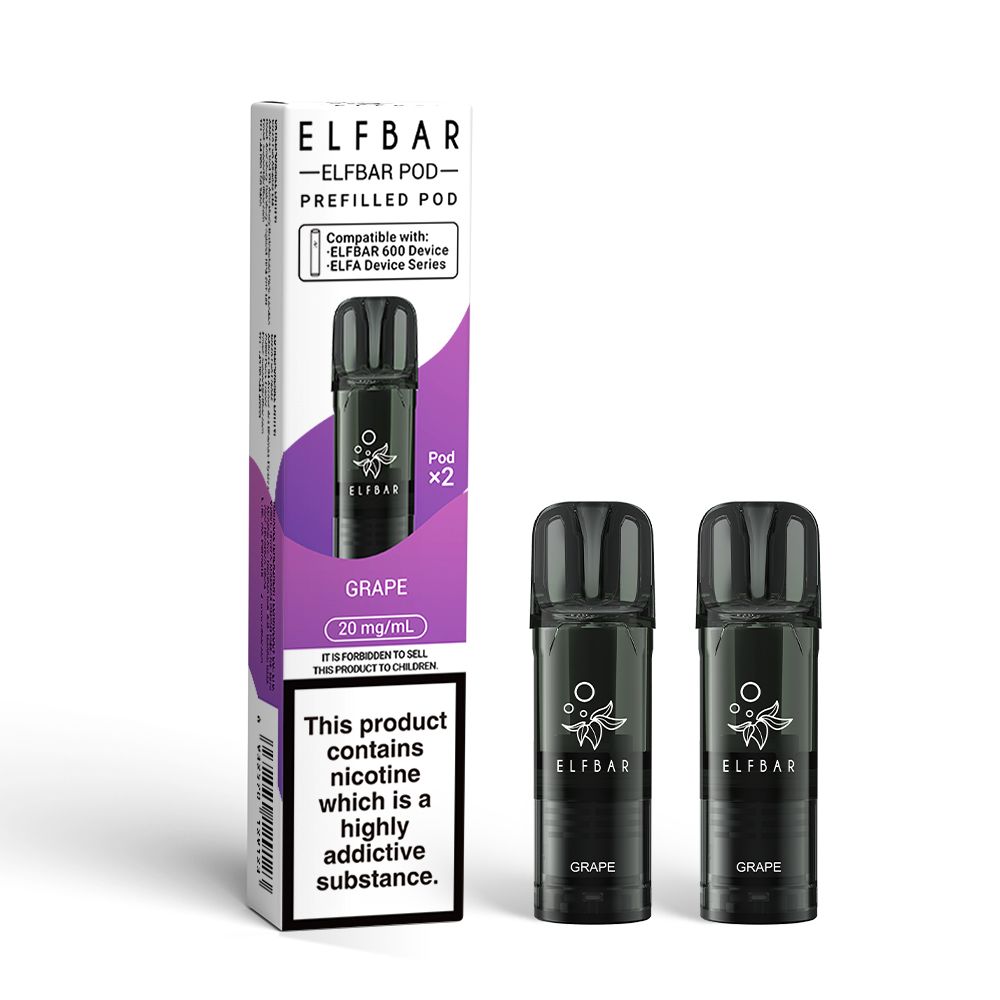 ELFBAR 600 Prefilled Replacement Pods - 20mg Nic ( Pack of 2 )
